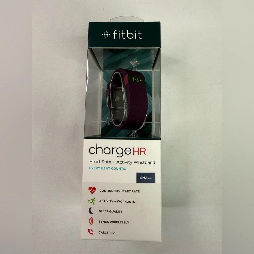 NIB Fitbit Charge HR Wireless Heart Rate Activity Tracker Wristband Plum